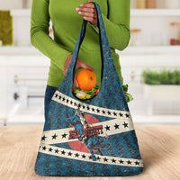 Bill Pickett Black Cowboy Grocery Bag Western American Heritage - Grunge Stars And Stripes