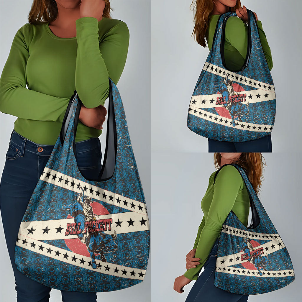 Bill Pickett Black Cowboy Grocery Bag Western American Heritage - Grunge Stars And Stripes