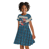 Bill Pickett Black Cowboy Kid Short Sleeve Dress Western American Heritage - Grunge Stars And Stripes