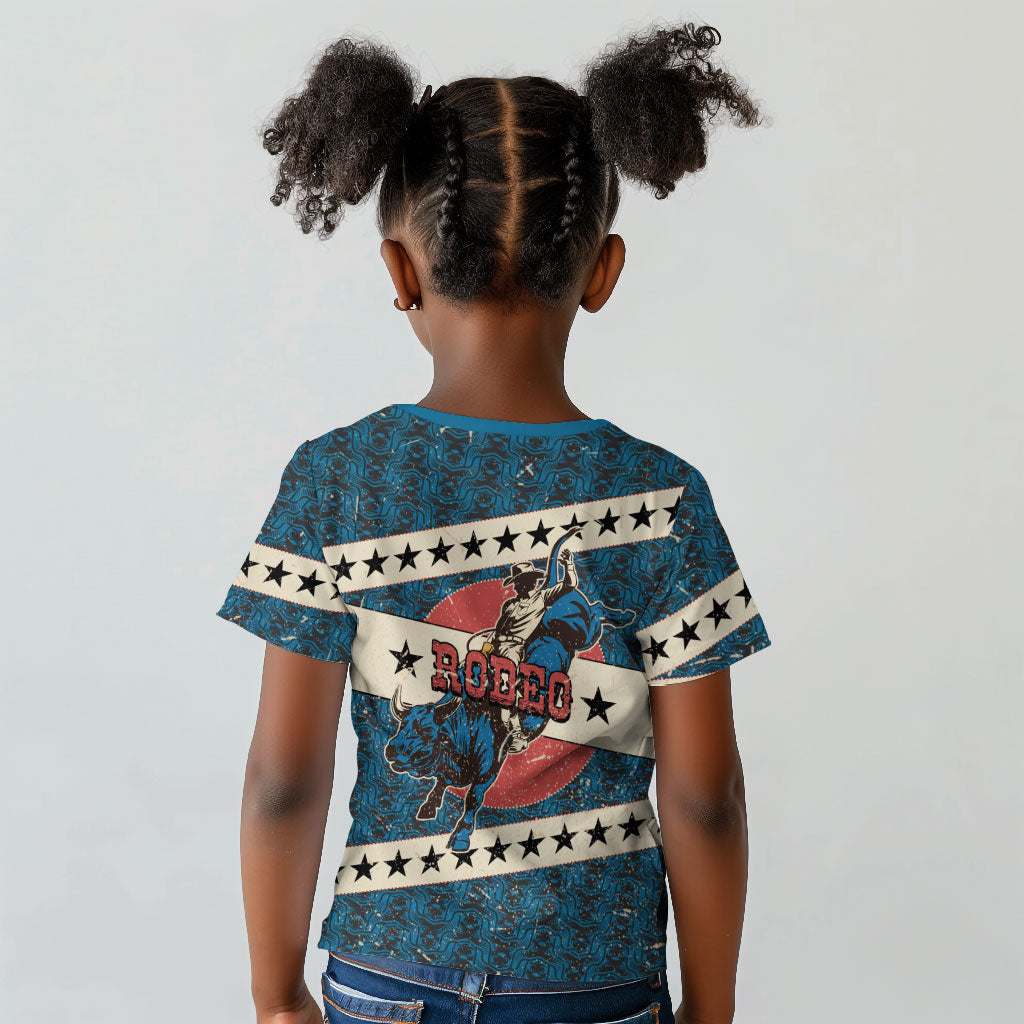 Bill Pickett Black Cowboy Kid T shirt Western American Heritage - Grunge Stars And Stripes