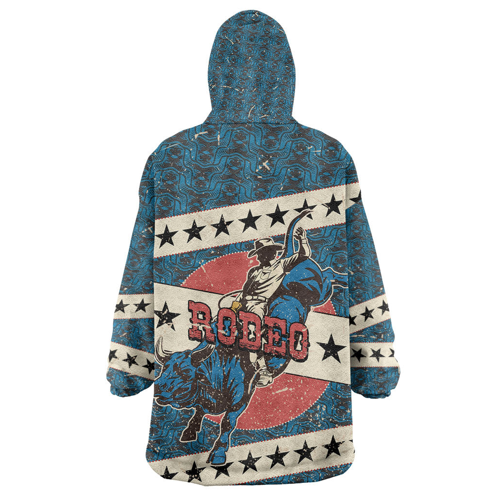 Bill Pickett Black Cowboy Kid Wearable Blanket Hoodie Western American Heritage - Grunge Stars And Stripes