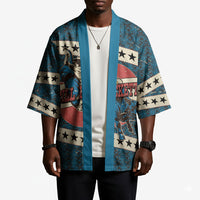 Bill Pickett Black Cowboy Kimono Western American Heritage - Grunge Stars And Stripes