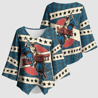 Bill Pickett Black Cowboy Kimono Sleeve Blouse Western American Heritage - Grunge Stars And Stripes