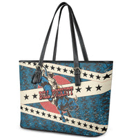 Bill Pickett Black Cowboy Leather Tote Bag Western American Heritage - Grunge Stars And Stripes