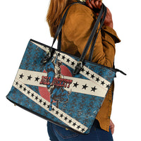 Bill Pickett Black Cowboy Leather Tote Bag Western American Heritage - Grunge Stars And Stripes