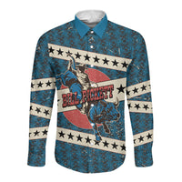 Bill Pickett Black Cowboy Long Sleeve Button Shirt Western American Heritage - Grunge Stars And Stripes