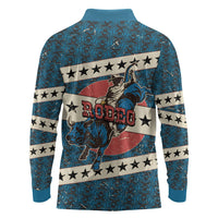 Bill Pickett Black Cowboy Long Sleeve Polo Shirt Western American Heritage - Grunge Stars And Stripes