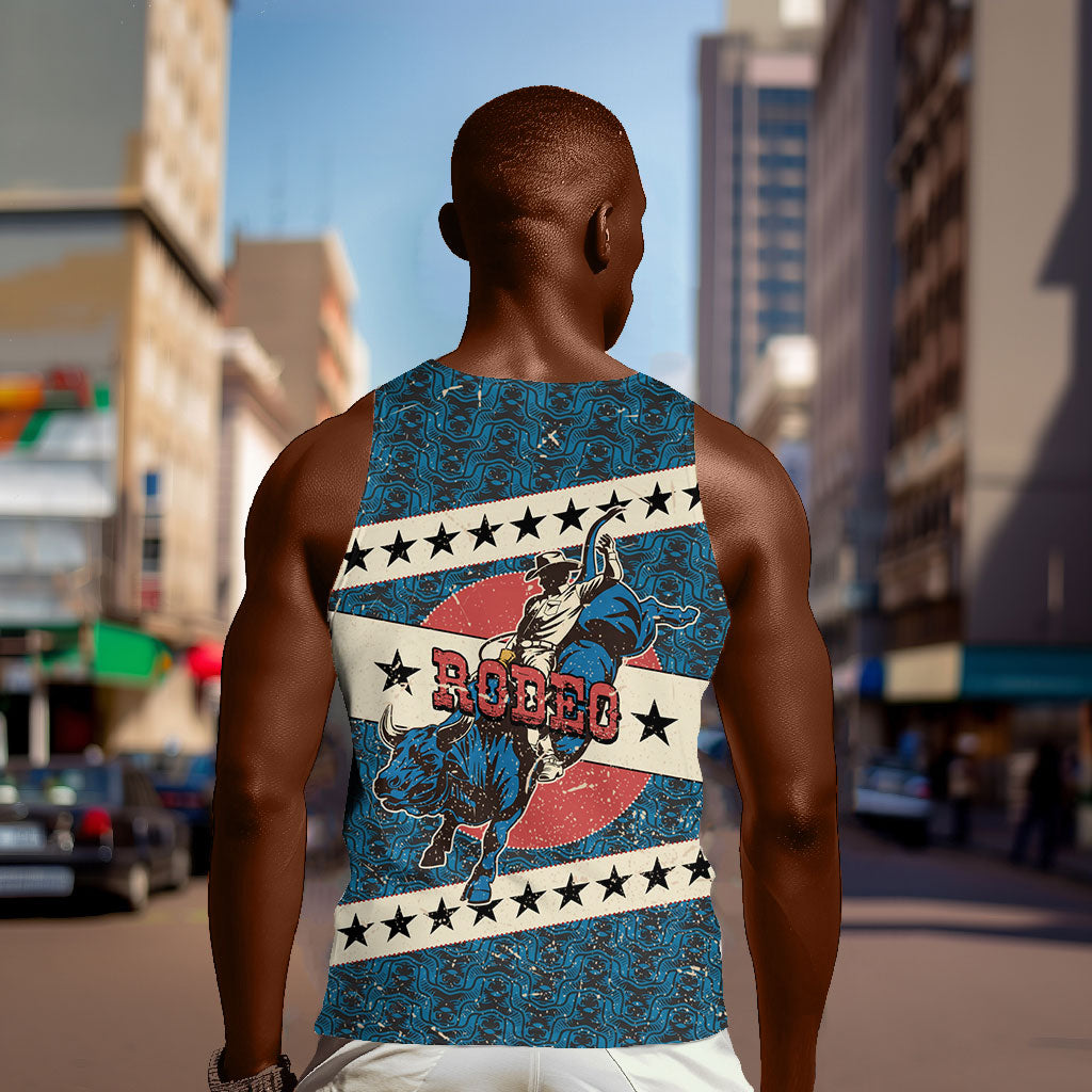 Bill Pickett Black Cowboy Men Tank Top Western American Heritage - Grunge Stars And Stripes