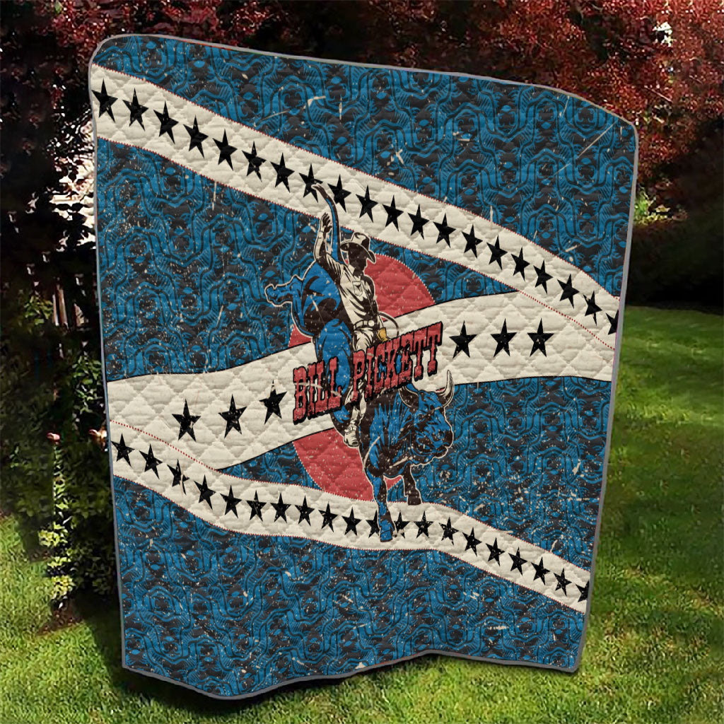 Bill Pickett Black Cowboy Quilt Western American Heritage - Grunge Stars And Stripes
