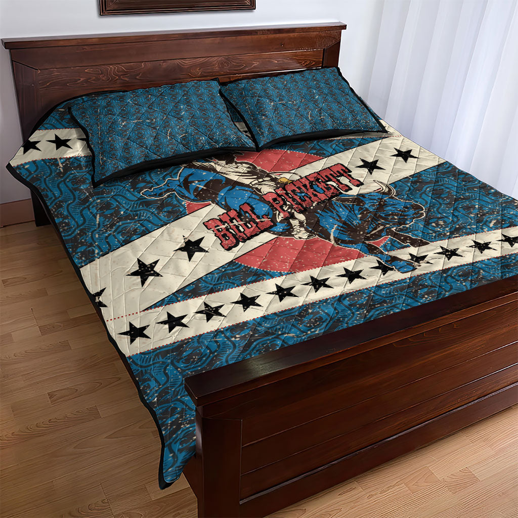 Bill Pickett Black Cowboy Quilt Bed Set Western American Heritage - Grunge Stars And Stripes