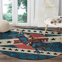 Bill Pickett Black Cowboy Round Carpet Western American Heritage - Grunge Stars And Stripes