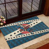 Bill Pickett Black Cowboy Rubber Doormat Western American Heritage - Grunge Stars And Stripes