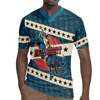 Bill Pickett Black Cowboy Rugby Jersey Western American Heritage - Grunge Stars And Stripes