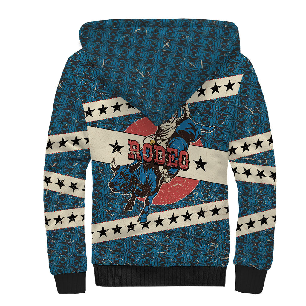 Bill Pickett Black Cowboy Sherpa Hoodie Western American Heritage - Grunge Stars And Stripes