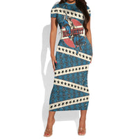 Bill Pickett Black Cowboy Short Sleeve Bodycon Dress Western American Heritage - Grunge Stars And Stripes