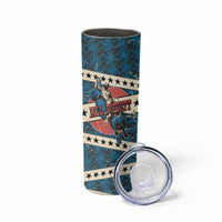 Bill Pickett Black Cowboy Skinny Tumbler Western American Heritage - Grunge Stars And Stripes