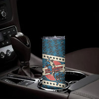 Bill Pickett Black Cowboy Skinny Tumbler Western American Heritage - Grunge Stars And Stripes