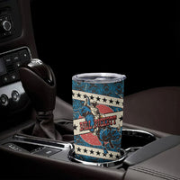 Bill Pickett Black Cowboy Tumbler Cup Western American Heritage - Grunge Stars And Stripes