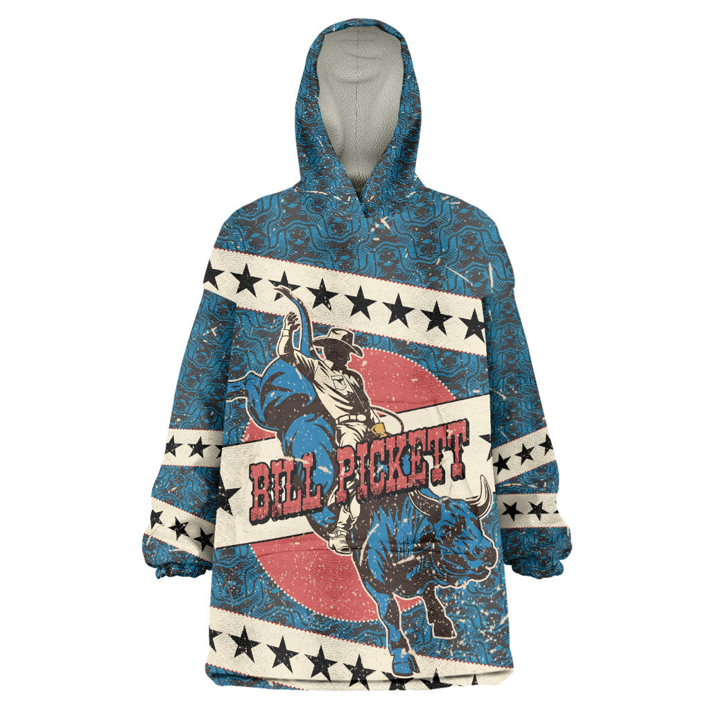 Bill Pickett Black Cowboy Wearable Blanket Hoodie Western American Heritage - Grunge Stars And Stripes