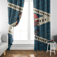 Bill Pickett Black Cowboy Window Curtain Western American Heritage - Grunge Stars And Stripes