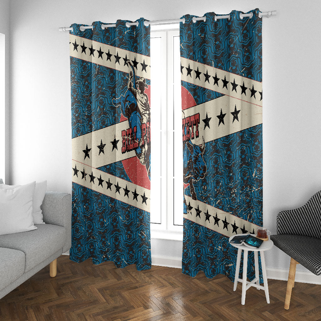 Bill Pickett Black Cowboy Window Curtain Western American Heritage - Grunge Stars And Stripes