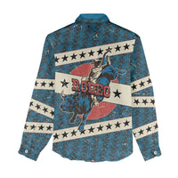 Bill Pickett Black Cowboy Women Casual Shirt Western American Heritage - Grunge Stars And Stripes