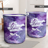 Lupus Awareness Month Laundry Basket Purple Ribbon Watercolor Galaxy Butterfly Floral Support Art