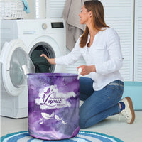 Lupus Awareness Month Laundry Basket Purple Ribbon Watercolor Galaxy Butterfly Floral Support Art