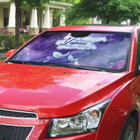Lupus Awareness Month Auto Sun Shade Purple Ribbon Watercolor Galaxy Butterfly Floral Support Art