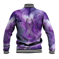 Lupus Awareness Month Baseball Jacket Purple Ribbon Watercolor Galaxy Butterfly Floral Support Art