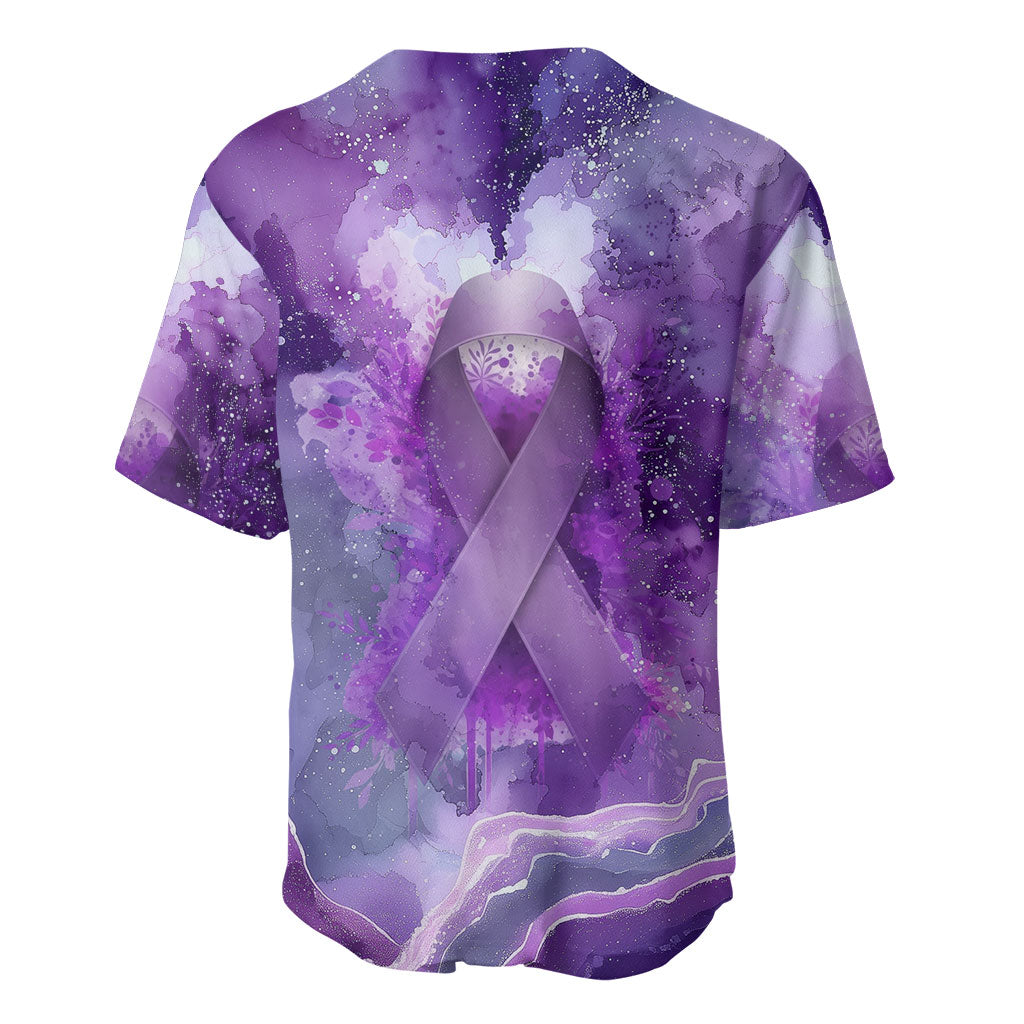 Lupus Awareness Month Baseball Jersey Purple Ribbon Watercolor Galaxy Butterfly Floral Support Art