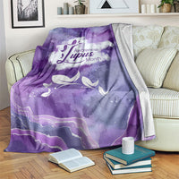 Lupus Awareness Month Blanket Purple Ribbon Watercolor Galaxy Butterfly Floral Support Art