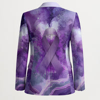 Lupus Awareness Month Blazer Purple Ribbon Watercolor Galaxy Butterfly Floral Support Art