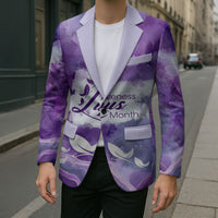 Lupus Awareness Month Blazer Purple Ribbon Watercolor Galaxy Butterfly Floral Support Art