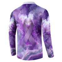 Lupus Awareness Month Button Sweatshirt Purple Ribbon Watercolor Galaxy Butterfly Floral Support Art