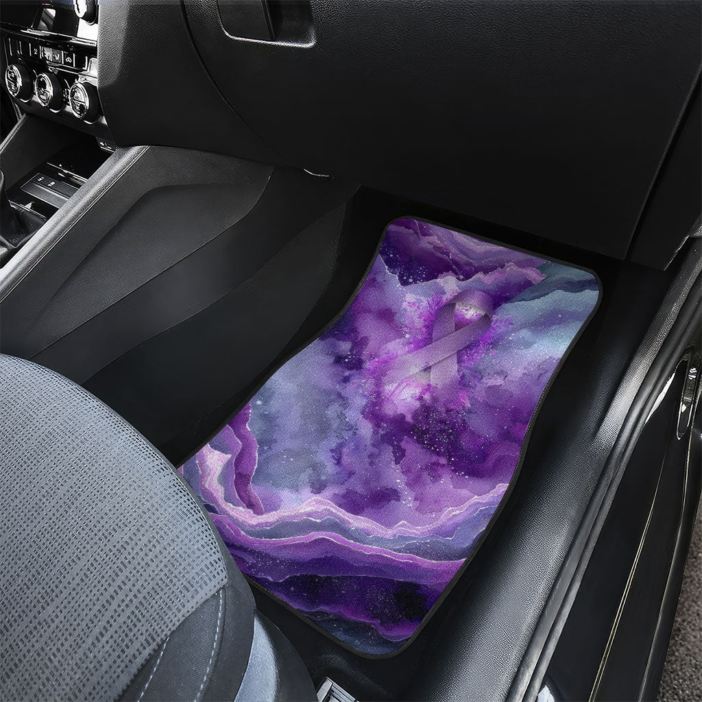 Lupus Awareness Month Car Mats Purple Ribbon Watercolor Galaxy Butterfly Floral Support Art