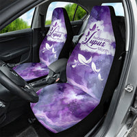 Lupus Awareness Month Car Seat Cover Purple Ribbon Watercolor Galaxy Butterfly Floral Support Art