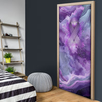Lupus Awareness Month Door Cover Purple Ribbon Watercolor Galaxy Butterfly Floral Support Art