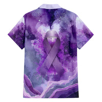 Lupus Awareness Month Hawaiian Shirt Purple Ribbon Watercolor Galaxy Butterfly Floral Support Art