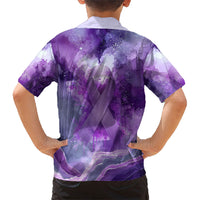 Lupus Awareness Month Hawaiian Shirt Purple Ribbon Watercolor Galaxy Butterfly Floral Support Art