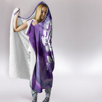 Lupus Awareness Month Hooded Blanket Purple Ribbon Watercolor Galaxy Butterfly Floral Support Art