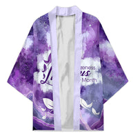 Lupus Awareness Month Kimono Purple Ribbon Watercolor Galaxy Butterfly Floral Support Art
