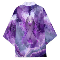 Lupus Awareness Month Kimono Purple Ribbon Watercolor Galaxy Butterfly Floral Support Art