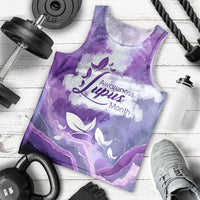 Lupus Awareness Month Men Tank Top Purple Ribbon Watercolor Galaxy Butterfly Floral Support Art