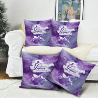 Lupus Awareness Month Pillow Cover Purple Ribbon Watercolor Galaxy Butterfly Floral Support Art