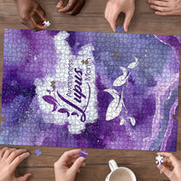 Lupus Awareness Month Puzzle Purple Ribbon Watercolor Galaxy Butterfly Floral Support Art