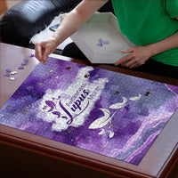 Lupus Awareness Month Puzzle Purple Ribbon Watercolor Galaxy Butterfly Floral Support Art