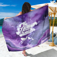Lupus Awareness Month Sarong Purple Ribbon Watercolor Galaxy Butterfly Floral Support Art