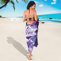 Lupus Awareness Month Sarong Purple Ribbon Watercolor Galaxy Butterfly Floral Support Art