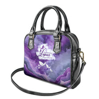 Lupus Awareness Month Shoulder Handbag Purple Ribbon Watercolor Galaxy Butterfly Floral Support Art